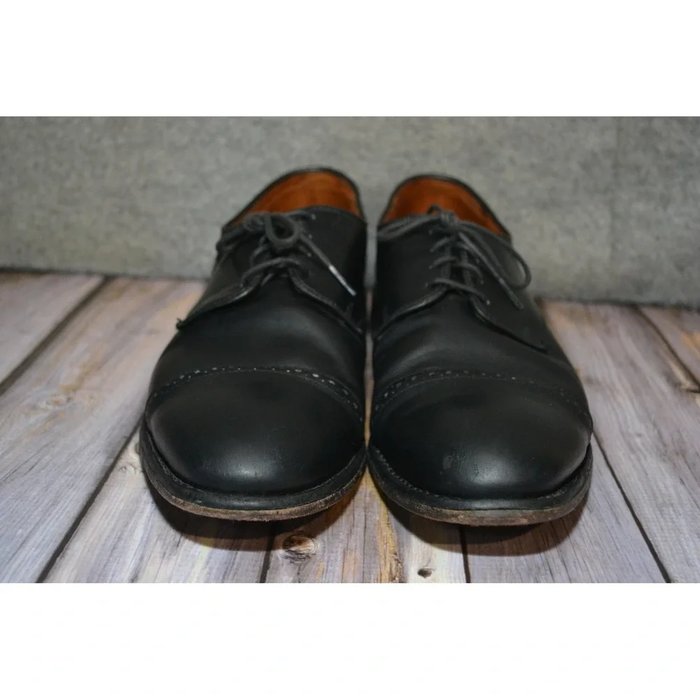 Allen‎ Edmonds Boulevard Shoes Mens 12 D Black Leather Cap Toe Derby Dress 7482
